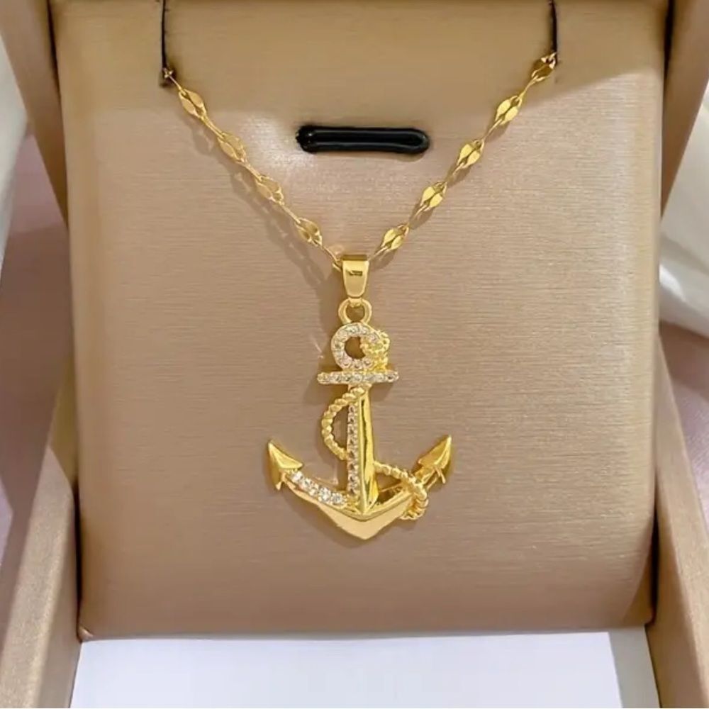 ⚓️10k Gold Delicate Nautical Anchor Dainty Necklace